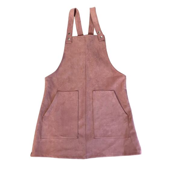 Forever 21 Women's Dusty Pink Patch Pockets Suede Overall Dress | Size M - Picture 2 of 12